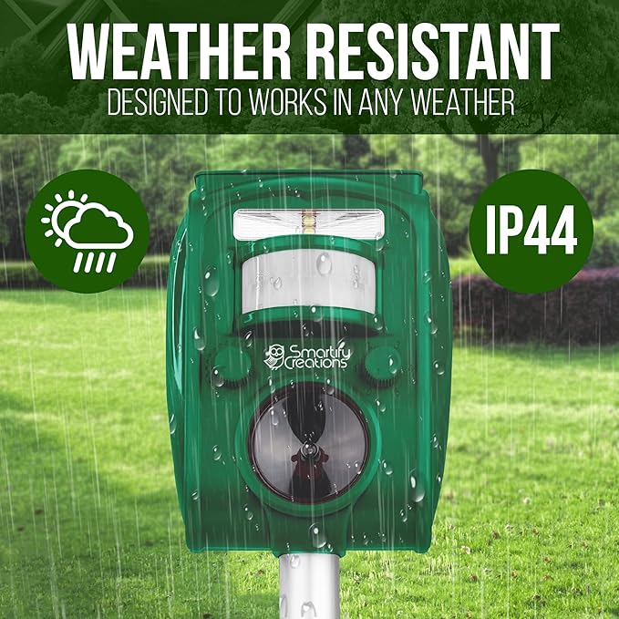 New 2025 Solar Deer Repellent Device Outdoor – Solar Animal Repeller for Outside – Rainproof Solar Rodent Repellent – Outdoor Animal Deterrent for Deers Cats Dogs Mice Birds