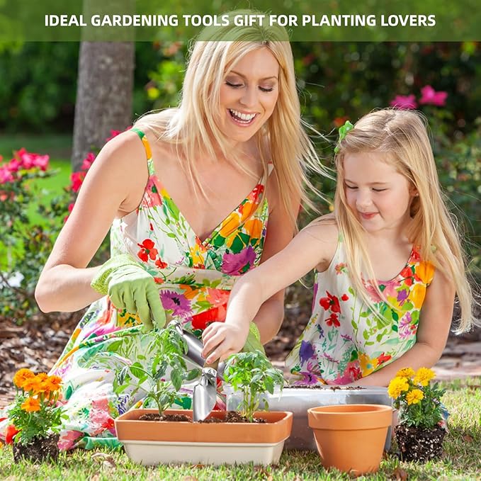 2026 Upgrade 11-Piece Gardening Tools for Women with Gardening Knee Pads and Repotting Mat Heavy Duty Stainless Steel Gardening Hand Tools Durable Garden Supplies Kit Ideal Gifts for Men Gardeners