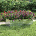 Garden Raised Bed 63x31.5x17.7 Galvanized Steel Silver Silver 13.68 lbs