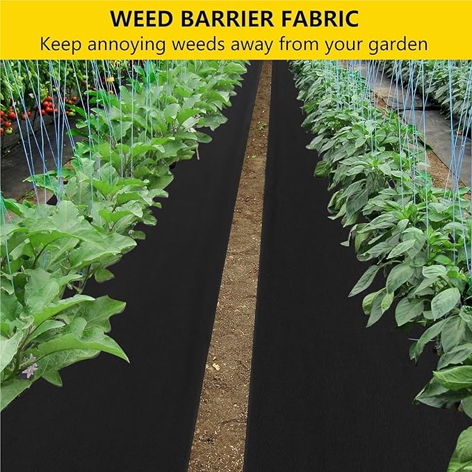 Geotextile 3FT*300FT Geotextile Base Cloth Weed Barrier Fabric Woven Weed Control Fabric Outdoor Floor Industrial Weed Barrier
