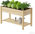 Wooden Raised Garden Bed Planter Box with Legs Raised Planter -Grow Herbs and Vegetables Outdoors – Naturally Rot-Resistant - Unmatched Strength Lasts Years (Natural-M)