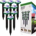 Livin' Well Solar Sonic Pest Repeller Stakes - 8pk Outdoor Pest Repellent with 10500 Feet Range Solar Powered Animal Control Rodent Repellent and Deterrent for Mole Vole Gopher