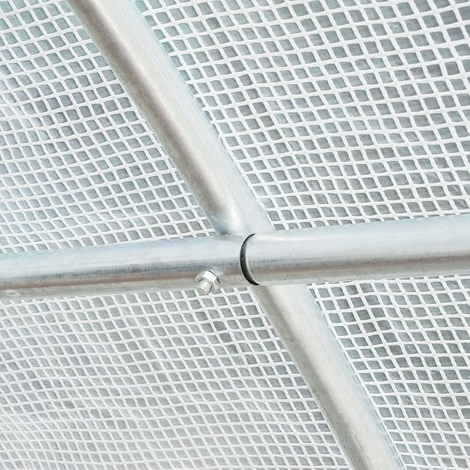 20'x10'x7' UV Resistant Weatherproof PE Greenhouse Replacement Cover with 12 Windows Rollup Zipper Door White