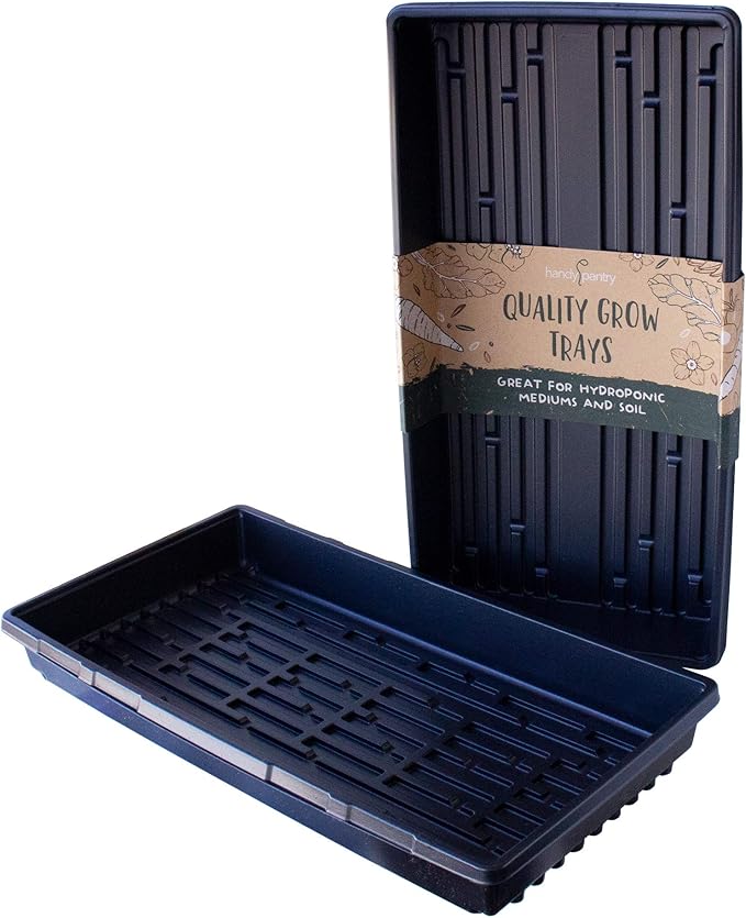 10-Pack 1020 Garden Growing Trays without Drain Holes - 10 x 20 Plastic Plant Trays No Holes - Wheatgrass Sprouting Tray Microgreens Seed Tray Hydroponic Trays Nursery Flats Greenhouse Supplies