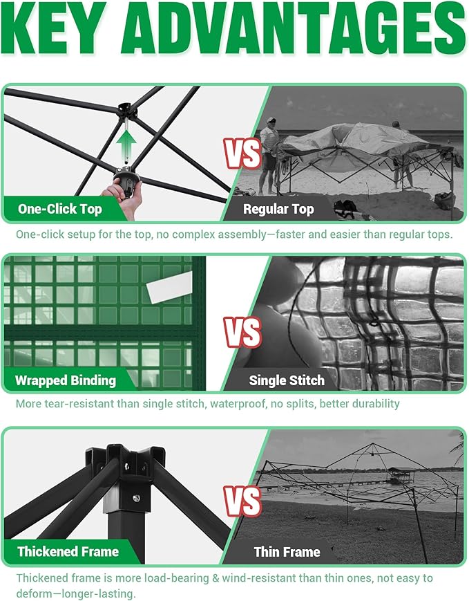8x6 Instant Pop up Greenhouses Indoor Outdoor Portable Greenhouse Walk-in Small Green House for All Season with Roll-Up Zipper Doors and Side Windows 4 Sandbags Pe Cover Green/Clear