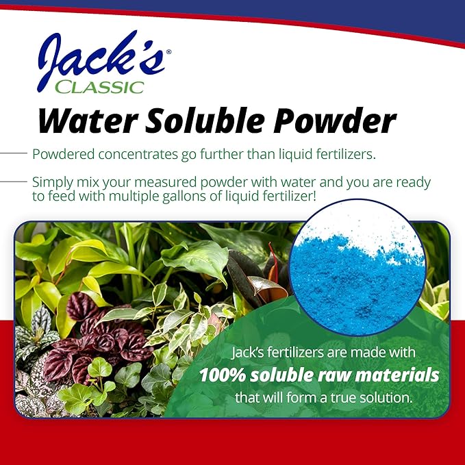 Jack's Classic 15-30-15 Houseplant Special Water-Soluble Fertilizer with Micronutrients to Green-Up and Increase Blooms in Houseplants 8oz 5 Pack