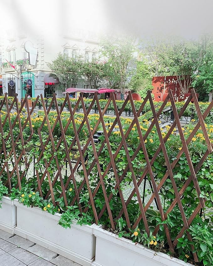 LTSRLL Expanding Wooden Trellis 44cm X 23cm ~ 300cm X 120cm Riveted Garden Trellis Fence Panels Vegetable Fruit Vines Support Structure for Terrace Yard Wall Decoration(H98)