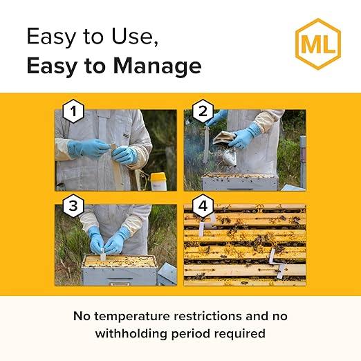 Mann Lake Apivar 2.0 Varroa Mite Treatment Strips Varroa Control for Spring &amp Fall Adaptable Strip Lengths for Multiple Hive Configurations Long Lasting Colony Protection 4 Strips