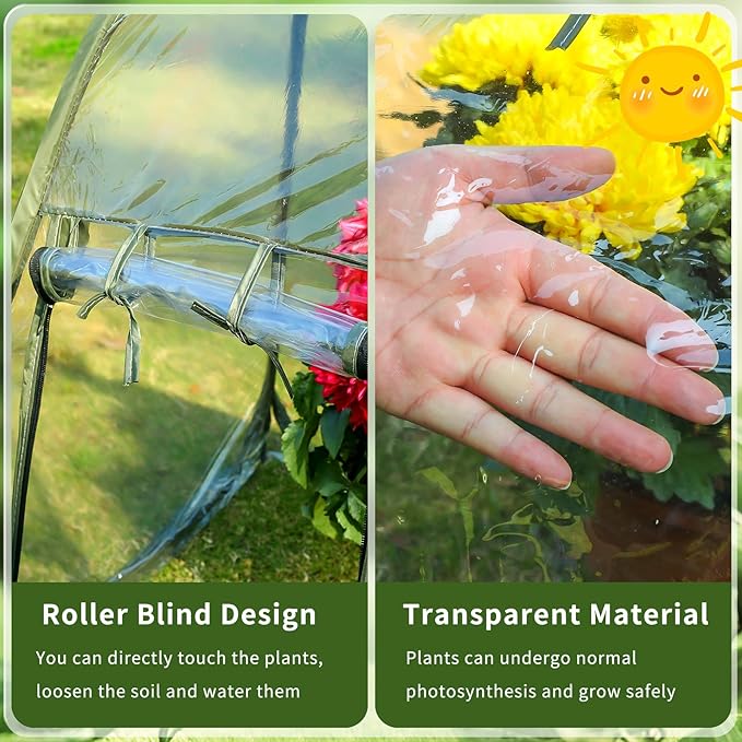 Plant Tent Outdoor Winter Plant Greenhouse with 4 Fixed NailsTransparent Mini Small Grow Plant House Tent Gardening Flowerpot Warm Room Greenhouse Cover for Cold Frost Protector Gardening Plant