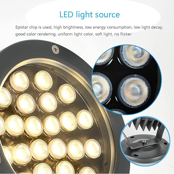 Outdoor LED Floodlights IP66 Waterproof Patio Spotlight Lamp Rotatable Round Garden Landscape Light for The Lawn Hotel Patio Tree Lights