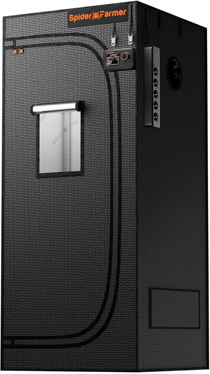 Spider Farmer 2.3x2.3 Grow Tent 2025 New 28x28x63 with Hook for Controller and Power Strip View Window 1680D Thicken Mylar Canvas for Indoor Hydroponic Growing for SF1000 SE1500 G1500