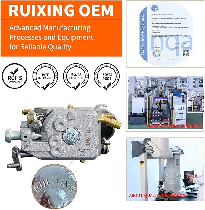 Ruixing OEM 585603801 Carburetor Kit for Husqvarna 525BX RedMax HBZ260R Handheld Blower Zenoah Komatsu HBZ260EZ Leaf Blower Tune Up Kit 501716903 587712702 501716904 585603803