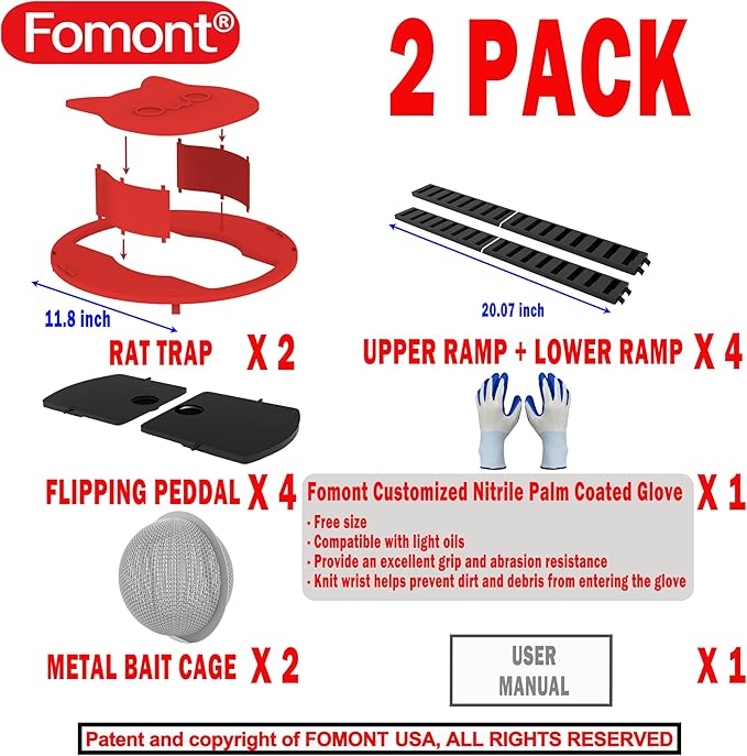 2025 New Improved Bucket Lid Mouse Trap Rat Trap-Metal Bait Cage-Automative Reset-5 Gallon Bucket Fit