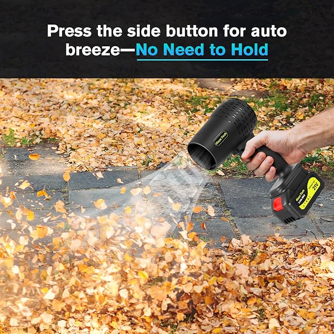 Cordless Leaf Blower 300000RPM Handheld Blower 2 X 3.0Ah Batteries and Charger Included Portable Lawn Sweeper for Patio Cleaning Car Window and Dust