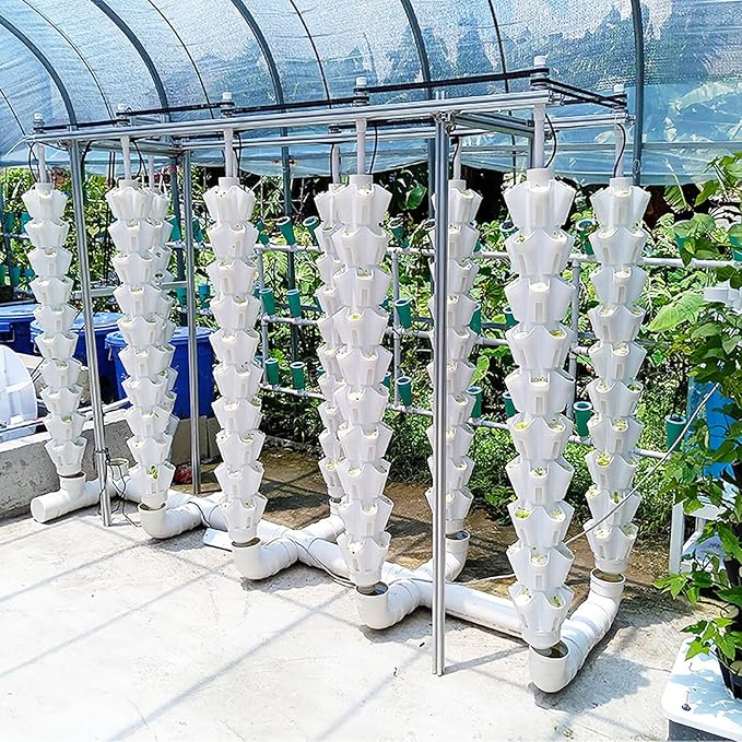 Hydroponic Tower Garden Hydroponics Growing Indoor Smart Garden Vertical Planter Tower Hydroponics Growing Kit with Hydrating Pump (