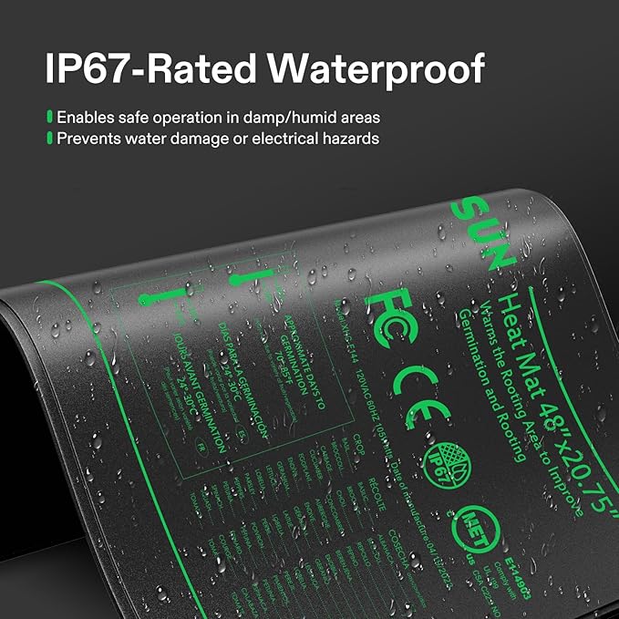 VIVOSUN 48x20.75 Seedling Heat Mat with Built-in Temperature Controller UL &amp MET-Certified Waterproof Plant Heating Pad for Germination Hydroponics Brewing Breeding and Greenhouses