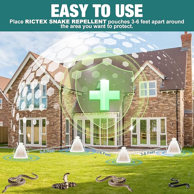 Snake Repellent for Yard Natural Snakes Away Repellent Pouches for Outdoor Indoor Snake Be Gone Deterrents for Outside Lawn Garden Camping Fishing Pets &amp Kids Safe (16 Pack)