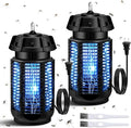 Qualirey 2 Packs Fly Zapper Bug Killer 4000v 20w Power Electric Mosquito Trap Mosquito Killer with 3.9ft Cords for Outdoor Indoor Ipx4 Waterproof Insect Trap with 2 Brushes for Home Patio Camping