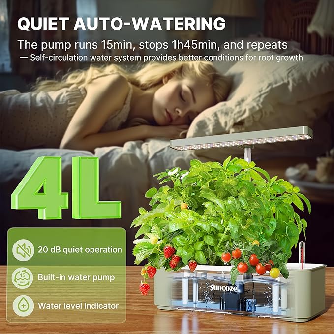 SUNCOZE Hydroponics Growing System Kit 12 Pods &amp 160pcs Hydroponic Pods Supplies