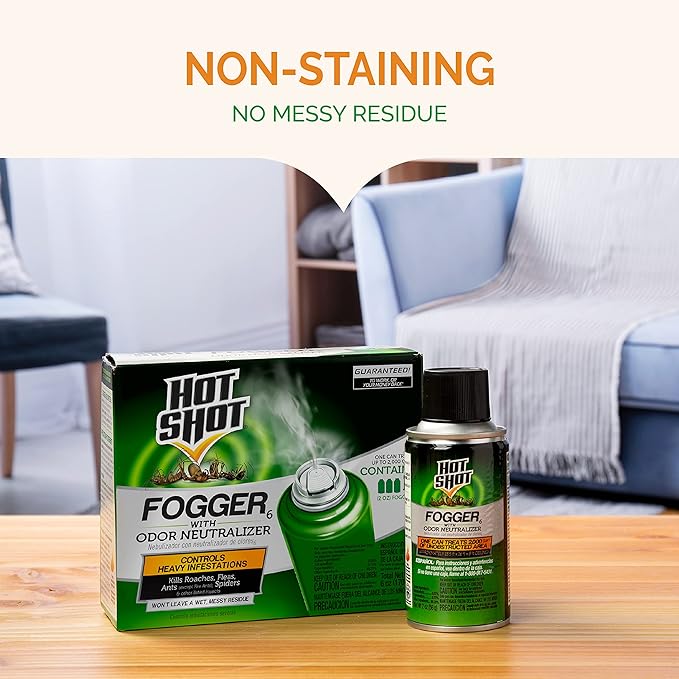 Hot Shot Fogger With Odor Neutralizer 3 Count-2 Ounce Cans Controls Heavy Insect Infestations 12 Pack