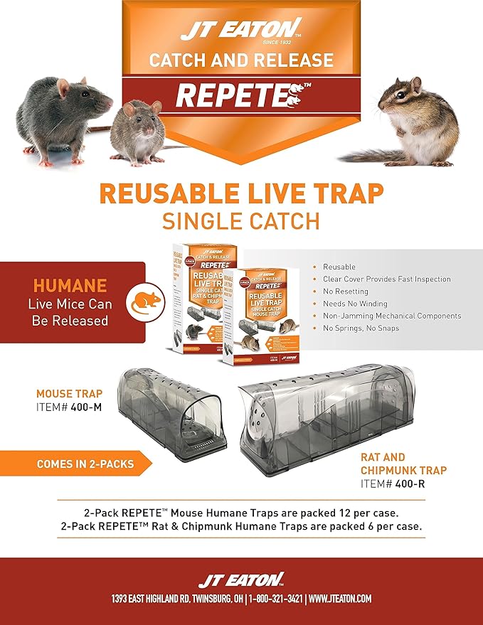Repete Humane Rat &amp Chipmunk Trap Case Pack of 6