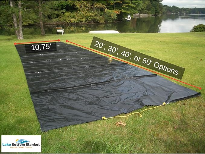 Aquatic Weed Control | Chemical-Free Vegetation Inhibitor for Lakes &amp Ponds | Benthic Barrier | Instant Weed Free Swimming (10.75 feet x 40 feet)