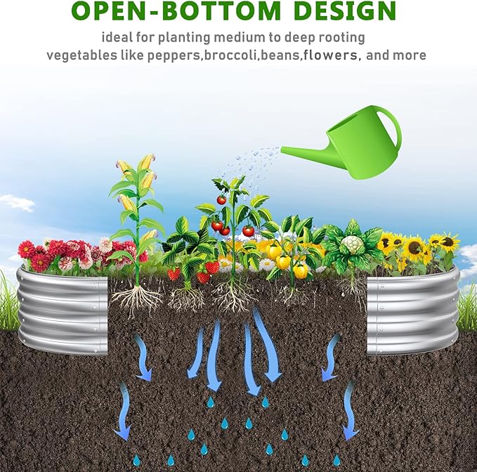 6x2.3x1ft Outdoor Raised Garden Bed Planter Raised Bed for Gardening Outdoor Raised Planter Box for Flower Vegetables
