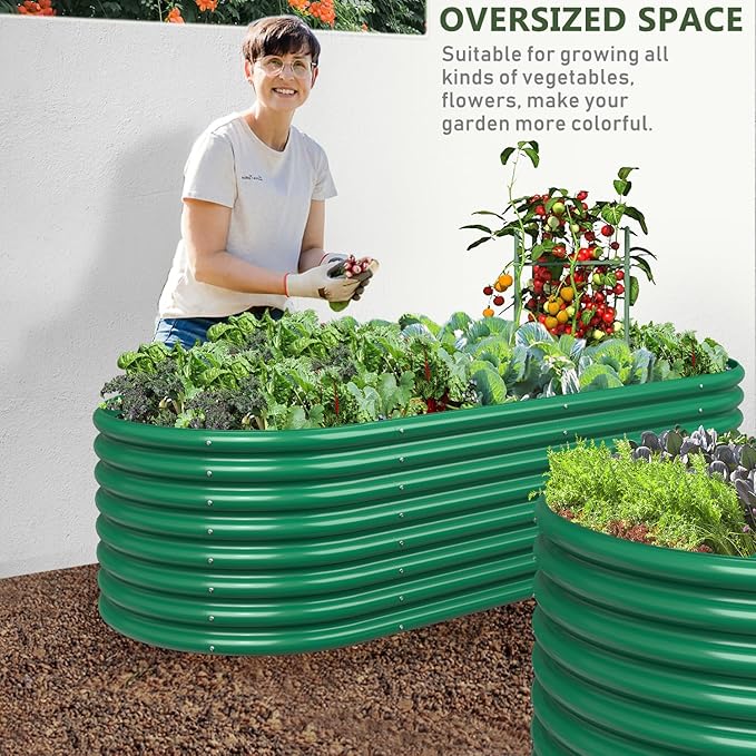 FRIZIONE 6FT(L)×3FT(W)×2FT(H) Raised Garden Bed OutdoorRaised Garden Beds for Flower Raised Planter Box Outdoor for Herb Vegetable-Dark Green