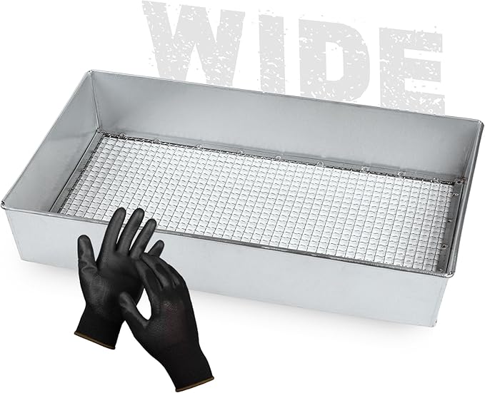 Soil Sifter Wide Size (17.5 x 11.5 inches) with 3/8-inch Mesh Garden Sieve for Dirt Sand Rocks and Compost