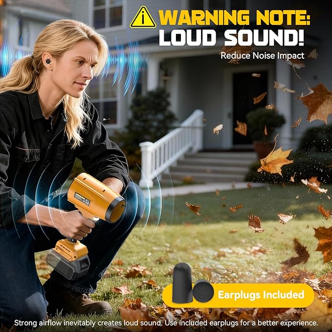 800000RPM Cordless Leaf Blower Compatible with Dewalt 20V (Tool Only) Brushless Motor Adjustable Speed Lightweight Portable Electric Blower for Car Patio Garden (Without Battery)