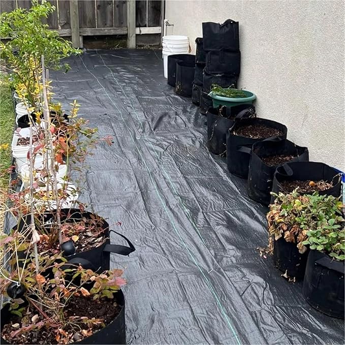 Weed Barrier Fabric Weed Barrier Landscape Fabric Garden Cloth Plastic Membrane for Gardening Farming Sheet Thick Breathable(1mX5m)