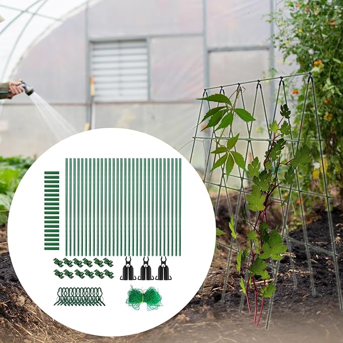 Generic Cucumber Trellis Plant Support Premium 48.03 Inchx48.03 inch with Netting A Frame Garden Trellis for Climbing Plants Yards