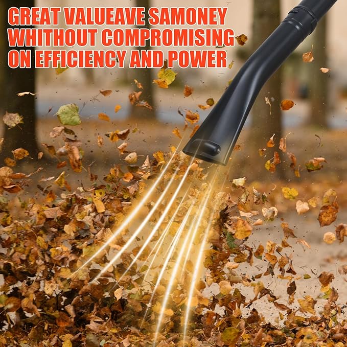 Leaf-Blower Gas Powered52CC 550CFM Gas Backpack Leaf Blower 2-Stroke Commercial-Grade Lawn Care Blower - Lightweight Low Noise for Yard Work Snow &amp Dust Removal Red