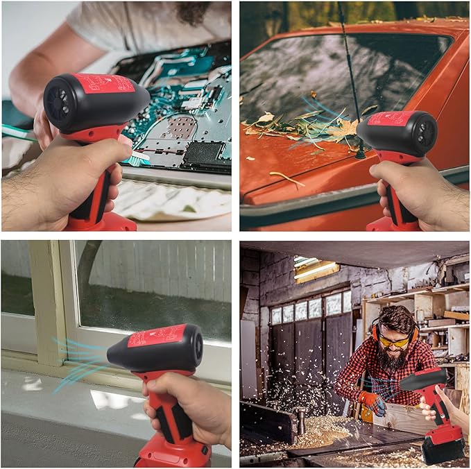 Mini Jet Dry Blower Fan for Milwaukee M18 Battery130000RPM Electric Air DusterRechargeable Cordless Jet Fan Blower for PC Car and Outing Jobsite (Battery Not Included)