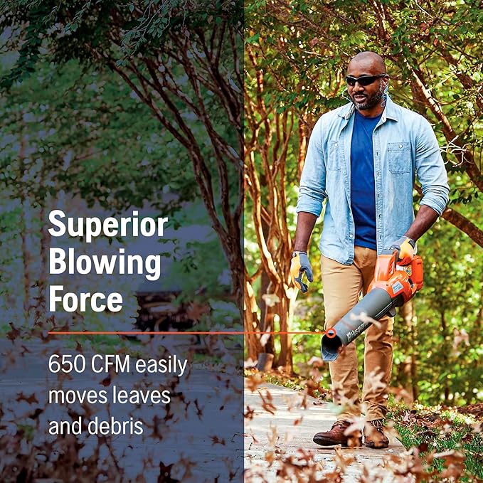 Husqvarna 230iB Battery Powered Cordless Leaf Blower 136-MPH 650-CFM Electric Leaf Blower with Brushless Motor and Quiet Operation 40V Lithium-Ion 4 Ah Battery and Charger Included 970480204