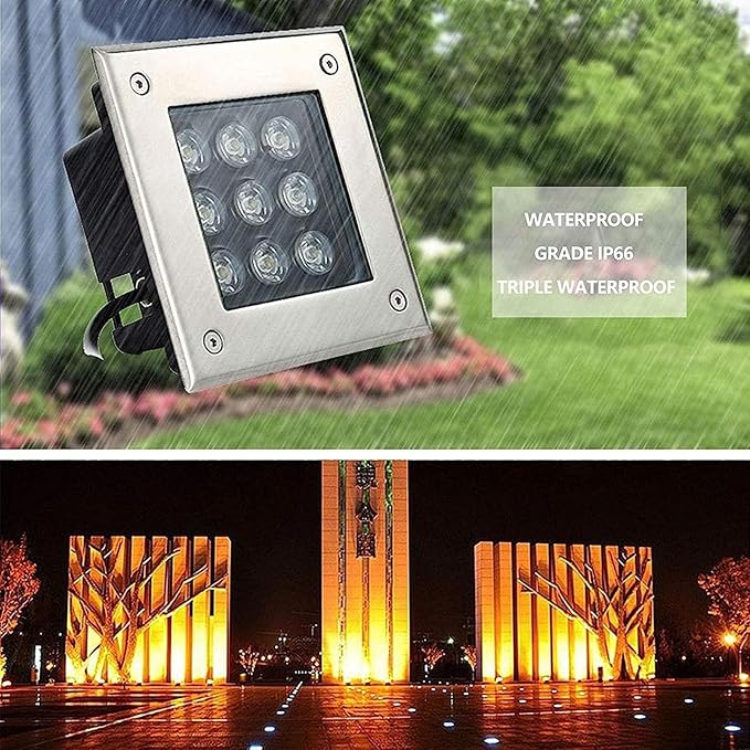 Outdoor Recessed Spotlight - AC85-265V Ground LED Land Scape Light Square IP67 Waterproof Buried Lights LED Spotlight Outdoor Floor Lamp Sidewalk Lighting Landscape(Cool White Light4W)