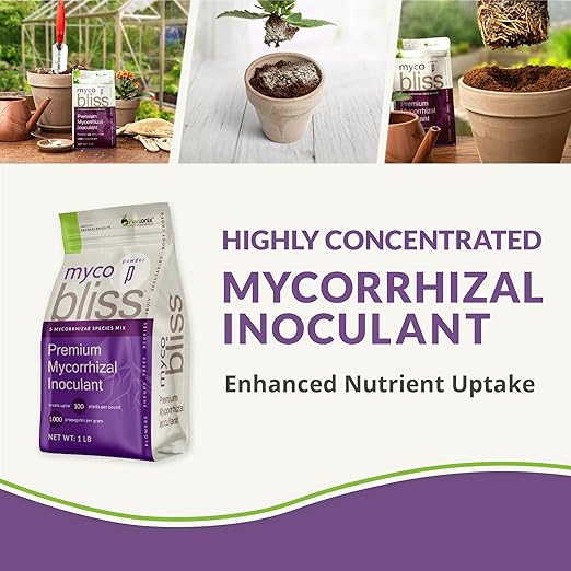 Myco Bliss Powder (20lbs) - Mycorrhizal Fungi for Soil - 5 Strain Mycorrhizal Inoculant with 1000 Propagules Per Gram - Highly Concentrated Mycorrhizae for Plants Potting Soil &amp Garden Soil