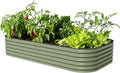 Vego garden Raised Garden Bed Kit 17 Tall 10 in 1 Jumbo Modular Metal Raised Garden Beds Metal Planter Box for Vegetables Flowers Herbs Olive Green