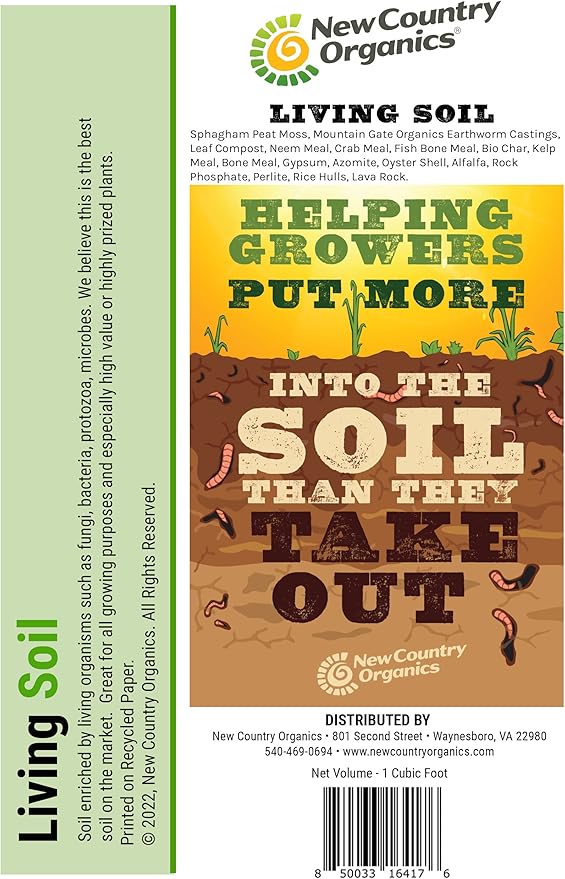 New Country Organics | Living Soil | Premium Growing Medium | 1 Cubic Foot Bag