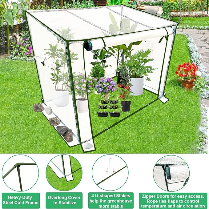 Mini Greenhouse Outdoor Molicoci Portable Green House 47.2 x31.5x47.2 Inch Waterproof UV-Resistant Heavy Duty Greenhouses with Durable PE Cover Use in Indoor &amp Outdoor for Seedling Plants Flower