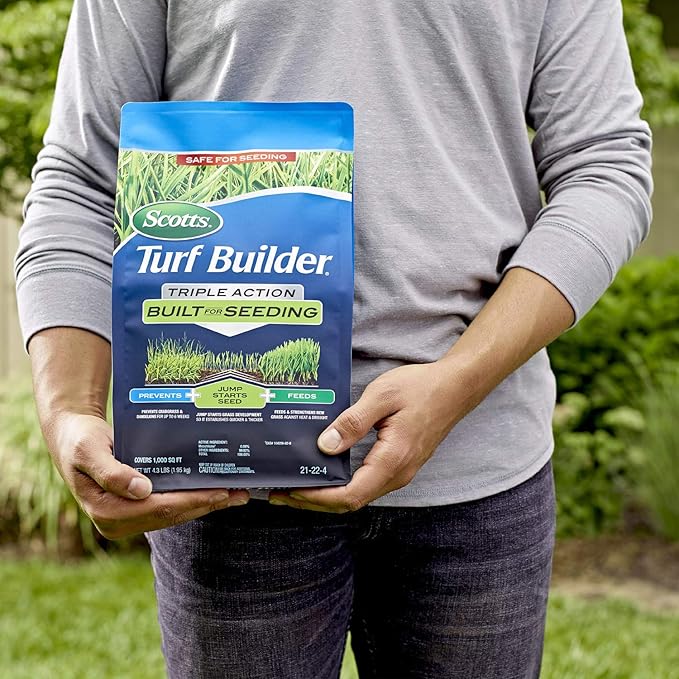 Scotts Turf Builder Triple Action Built For Seeding - Weed Preventer and Fertilizer for New Lawns 1000 sq. ft. 4.3 lbs.