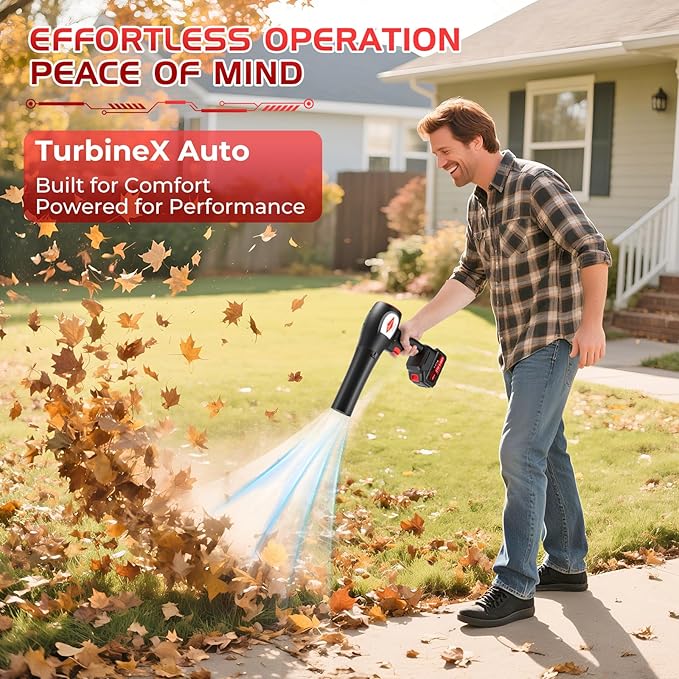Leaf Blower Cordless with Battery and Charger 1000000 RPMOne-Touch Lock Mode Lightweight Handheld DesignBlower for Patio Cleaningcar Blowing Water Blowing Leaves and Dust