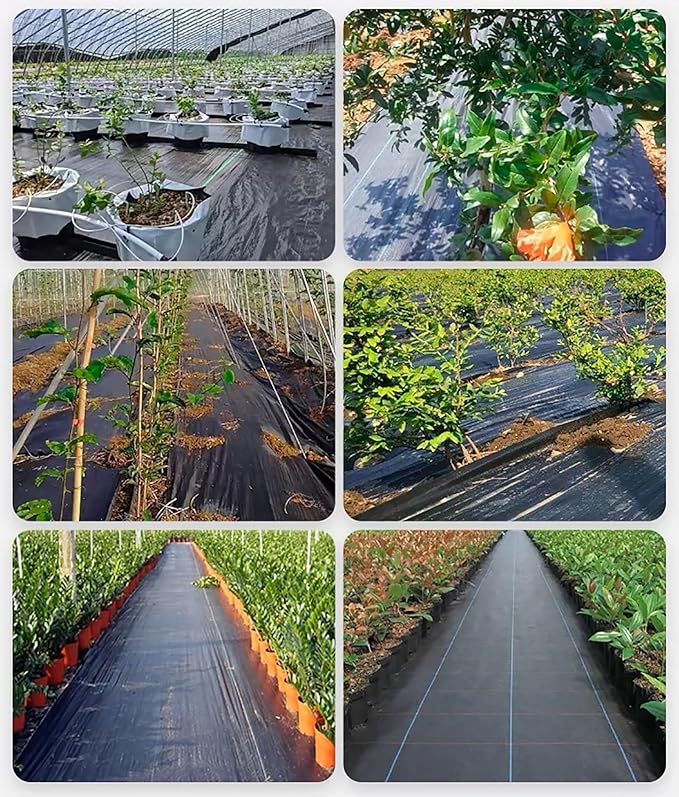 Weed Control Membrane High Density Weed Barrier Fabric Breathable Underlay Weed Control Garden Weed Matting for Patios Gravel Flower Beds Pond(1 * 100m)