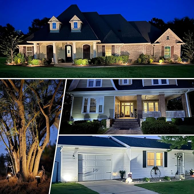 Solar Spot Lights Outdoor Waterproof 2 Pack IP65 63 LED 3 Lighting Modes Spotlights for Yard Garden House Garage Pathway