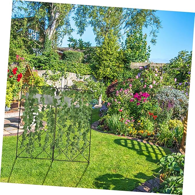 2Pcs Foldable Plant Climbing Trellis for Garden Sturdy Support for Vines and Climbing Plants Adjustable Height Green Support Accessories