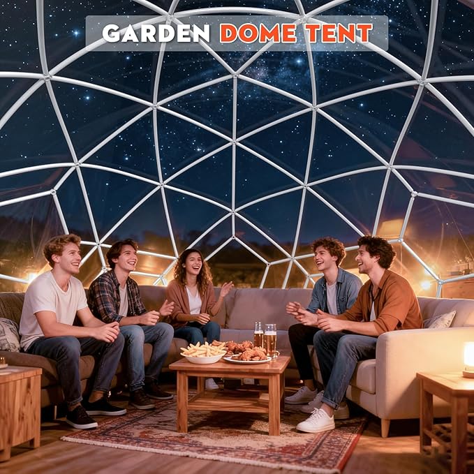 Garden Dome Tent 9.6/12/15 ft Outdoor Clear Bubble Tent for 2-8 Person All-Weather Geodesic Dome Greenhouse with Window &amp Door PVC Transparent Tent for Patio Camping Party