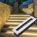 LED Landscape Lights - Outdoor Buried LightsRectangle Tempered Glass Floor Lamp Ip67 ?Waterproof and Dustproof Ultra-Thin Recessed Spotlight Decorative LightYellow-3W