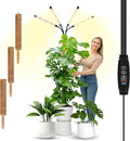 Grow Lights with Moss Pole for Indoor Plants Full Spectrum LED Plant Light with Auto 3/9/12H Timer Adjustable Height 15-54 Plant Lights Coco Coir Pole for Monstera Philodendron Climbing Plants