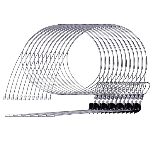 12Pcs Trap Wire (60in Long 7x7 3/32 Cable) Fits for Outdoor Survival and Hunting Adventures Easy to Carry