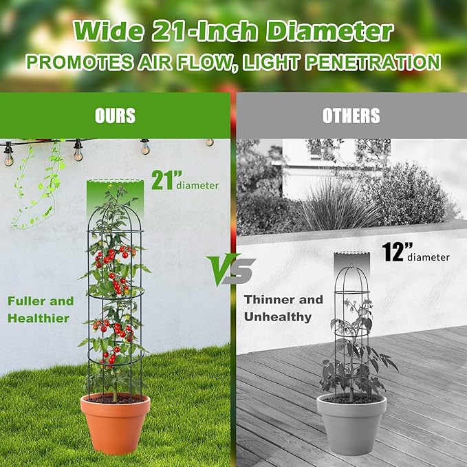 Trellis for Climbing Plants Outdoor 75 Tall Heavy Duty Metal Obelisk Garden Trellis Climbing Plant Support for Heavy Tomatos Cucumber Potted Vine Flower Rose Clematis Vegetable Pea Bean Trellises